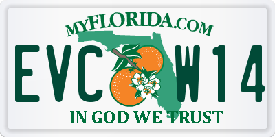 FL license plate EVCW14