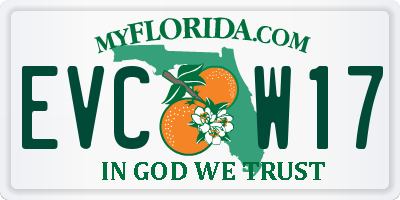 FL license plate EVCW17