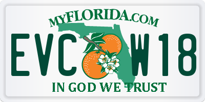 FL license plate EVCW18