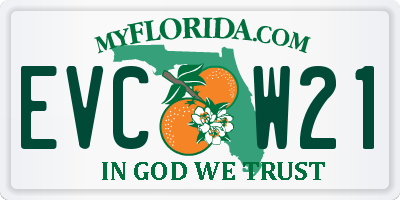 FL license plate EVCW21