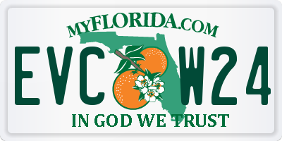 FL license plate EVCW24