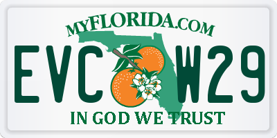 FL license plate EVCW29