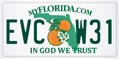 FL license plate EVCW31