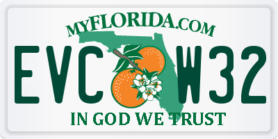 FL license plate EVCW32