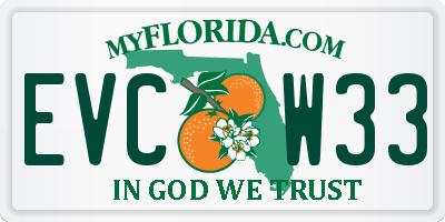FL license plate EVCW33
