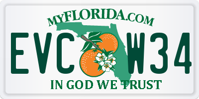 FL license plate EVCW34