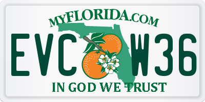 FL license plate EVCW36