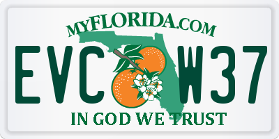 FL license plate EVCW37