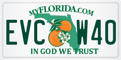 FL license plate EVCW40