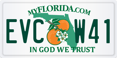 FL license plate EVCW41