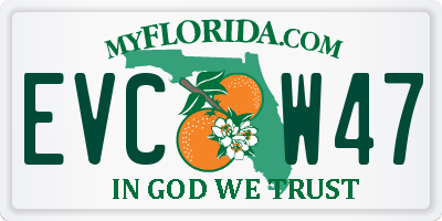 FL license plate EVCW47