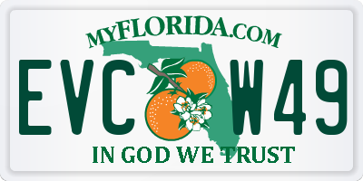 FL license plate EVCW49