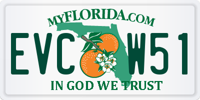 FL license plate EVCW51