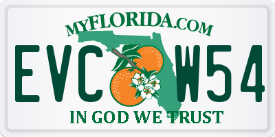 FL license plate EVCW54