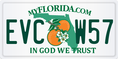 FL license plate EVCW57
