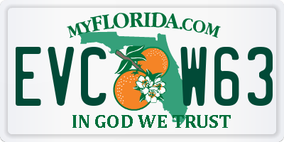 FL license plate EVCW63