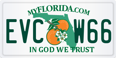 FL license plate EVCW66