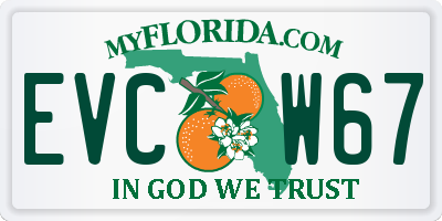 FL license plate EVCW67