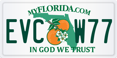 FL license plate EVCW77