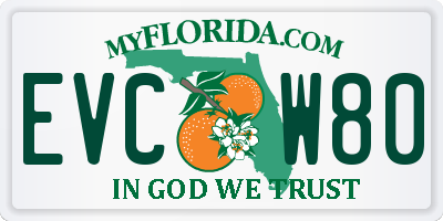 FL license plate EVCW80