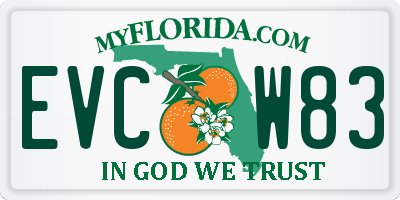 FL license plate EVCW83