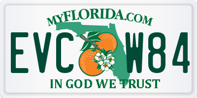 FL license plate EVCW84