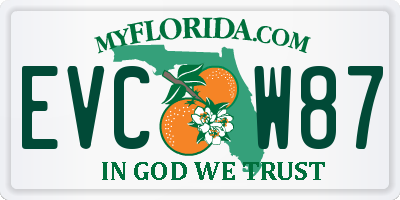 FL license plate EVCW87
