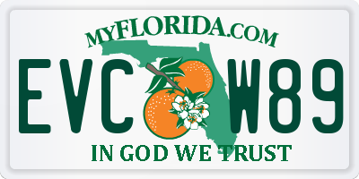 FL license plate EVCW89