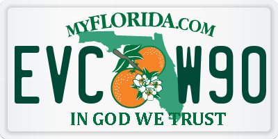FL license plate EVCW90