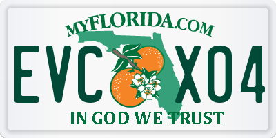 FL license plate EVCX04