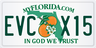 FL license plate EVCX15