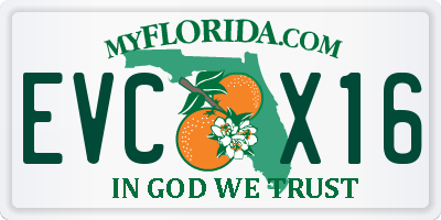 FL license plate EVCX16