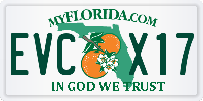 FL license plate EVCX17