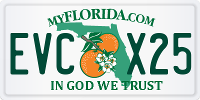 FL license plate EVCX25