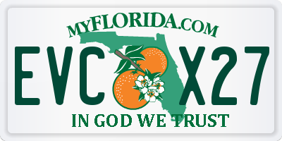 FL license plate EVCX27