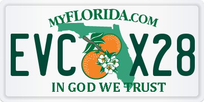 FL license plate EVCX28