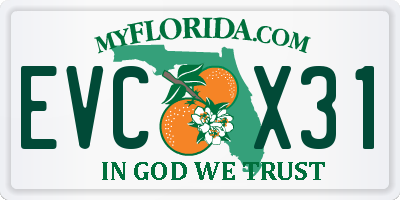 FL license plate EVCX31