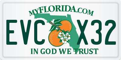 FL license plate EVCX32