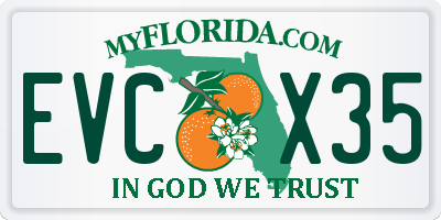 FL license plate EVCX35