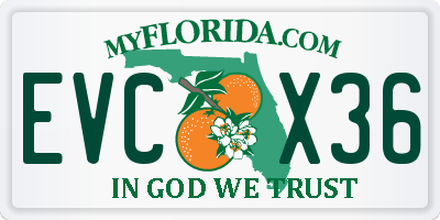 FL license plate EVCX36