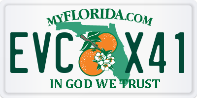 FL license plate EVCX41