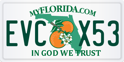 FL license plate EVCX53