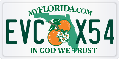 FL license plate EVCX54