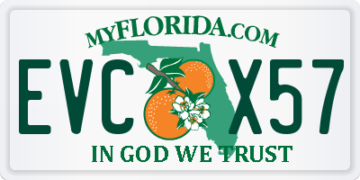 FL license plate EVCX57