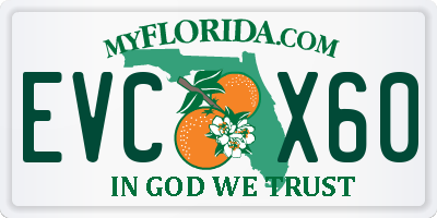 FL license plate EVCX60