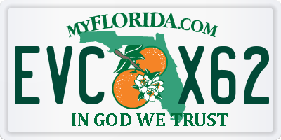 FL license plate EVCX62