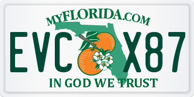 FL license plate EVCX87