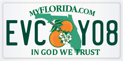 FL license plate EVCY08