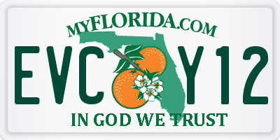 FL license plate EVCY12