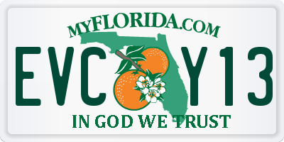 FL license plate EVCY13